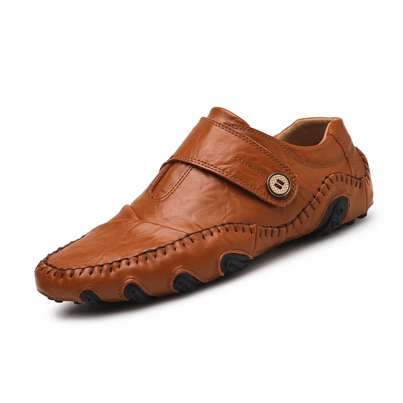 Neue handgefertigte Lederschuhe für Herren im Frühjahr, Freizeitschuhe aus echtem Leder, atmungsaktive Lederschuhe, große Größe, Walking 38-48