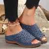 Elegante Blumen-Komfort-Sandalen für Damen – ausgehöhltes, stilvolles Keil-Design, vielseitige Slides-Schuhe für Freizeit- und Strandsandalen