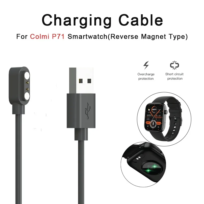 Hohe Qualität Smartwatch Dock Ladegerät Adapter USB Ladekabel Schnelle Power Draht Für Colmi P71 Sport Smart Uhr Zubehör Image