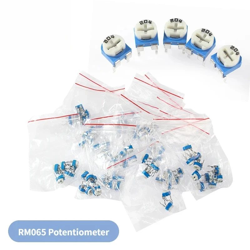 65PCS RM065 Trimmer Potentiometer Einstellbarer Widerstand 100R ~ 1M Variable Widerstände 200 1K 2K 5K 10K 20K 50K 100K 200K 500K Ohm Image