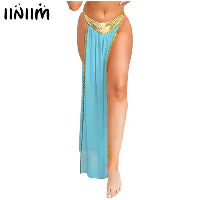 Altägyptische Königin für Damen, Cosplay, Halloween-Party-Kostüm, metallisch glänzende Slips mit Image