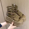 8CM Sommer Sandalen Keil Heels Turnschuhe Neue Frauen Strand Flip Flop Hohe Plattform Casual ZIP Sandalen Atmungsaktive Wanderschuhe hausschuhe