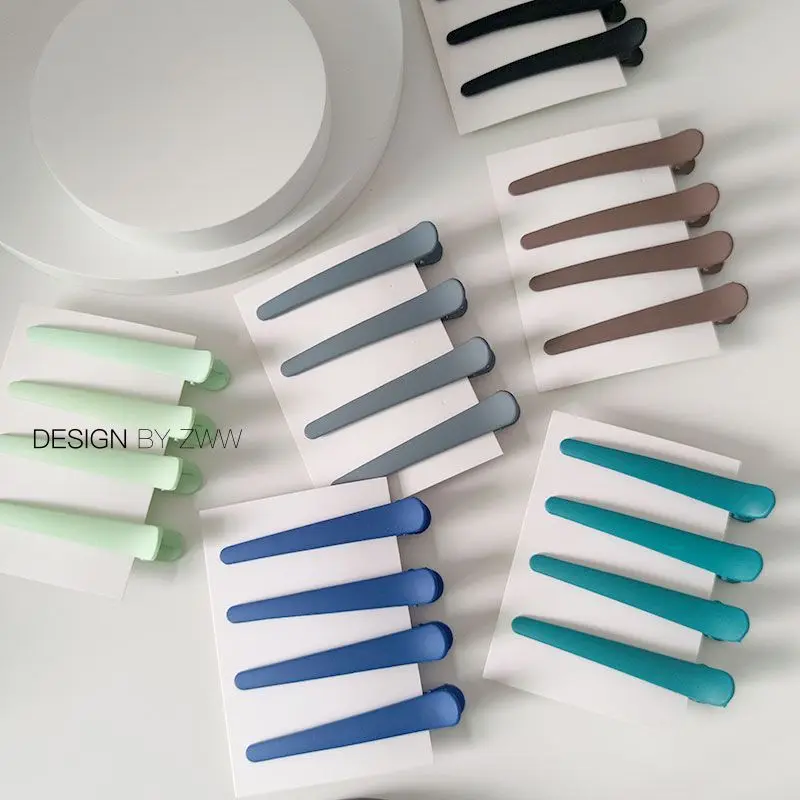 4 Teile/satz Candy Farbe Professionelle Friseur Salon Haarnadeln Kunststoff Entenschnabel Haar Clips DIY Alligator Haarpflege Styling Werkzeuge Image