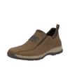 Slip-On Sneaker RIEKER, Herren, Gr. 45, braun (braun, dunkelbraun), Nubukleder, Textil, sportlich, Schuhe, Slipper, Schlupfschuh, Halbschuh, Freizeitschuh mit Stretcheinsätze