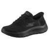 Slip-On Sneaker SKECHERS "GO WALK FLEX", Damen, Gr. 40, schwarz, Lederimitat, unifarben, sportlich, Schuhe, Slipper, Freizeitschuh, Halbschuh mit Air-Cooled Memory Foam