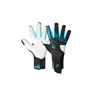 Torwarthandschuhe REUSCH "Attrakt Freegel SpeedBump Strapless", Damen, Gr. 10, bunt (schwarz, türkis), 4% Polyurethan, 51% Elastodien, 45% Polyester, mehrfarbig, sportlich, Handschuhe, mit Evolution Negative Cut Image