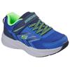 Sneaker SKECHERS "MICROSPEC TREAD", Kinder, Gr. 31, blau (blau, navy), Lederimitat, Textil, kontrastfarbene Details, sportlich, Schuhe, Freizeitschuh mit Klettverschluss, Größenschablone zum Download