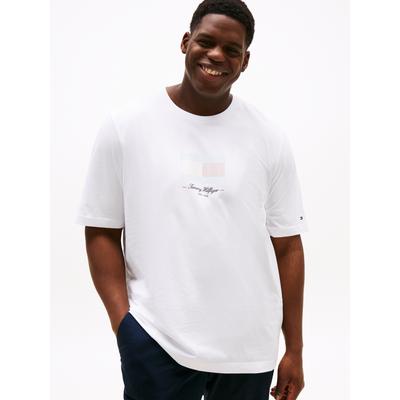 T-Shirt "BT-ITHACA FLAG TEE-B", Herren, Gr. XXL, weiß, Single Jersey, Obermaterial: 100% Baumwolle, TOMMY HILFIGER BIG & TALL, casual, regular fit normal, Rundhals, Kurzarm eingesetzt abgesteppte Kante, Shirts, Große Größen Image