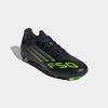 Fußballschuh ADIDAS PERFORMANCE "F50 LEAGUE FG/MG", Gr. 47, schwarz (core schwarz, iron metallic, lucid lemon), Synthetik, Textil, sportlich, Schuhe, geeignet für Rasen- und Kunstrasenplätze