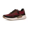 Keilsneaker GABOR ROLLINGSOFT, Damen, Gr. 40, rot (bordeaux kombiniert), Veloursleder, Glattleder, sportlich, Schuhe, Schnürschuh, Halbschuh, Freizeitschuh mit seitlichem Reißverschluss
