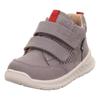 Lauflernschuh SUPERFIT "BREEZE WMS: Mittel", Kinder, Gr. 30, grau (grau, rot), Nubukleder, Veloursleder, casual, Schuhe, Klettschuh mit wasserdichtem GORE-TEX, Größenschablone zum Download