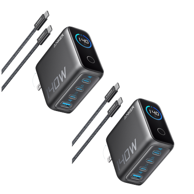 2-Pack Anker Laptop Charger (140W, 4-Port, PD 3.1) with 2-Pack USB-C Cable