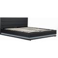 Lit coffre simili cuir noir 140 x 190 cm