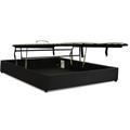 Lit coffre ouverture parallèle simili cuir noir 140x200 cm