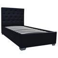 Lit coffre simili cuir noir 90 x 190 cm