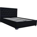 Lit coffre simili cuir noir 160 x 200 cm