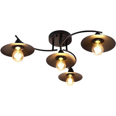 Gbly - Deckenlampe Vintage Deckenleuchte E27 Retro Schwarz Wohnzimmerlampe 4 Flammig Industrial Image