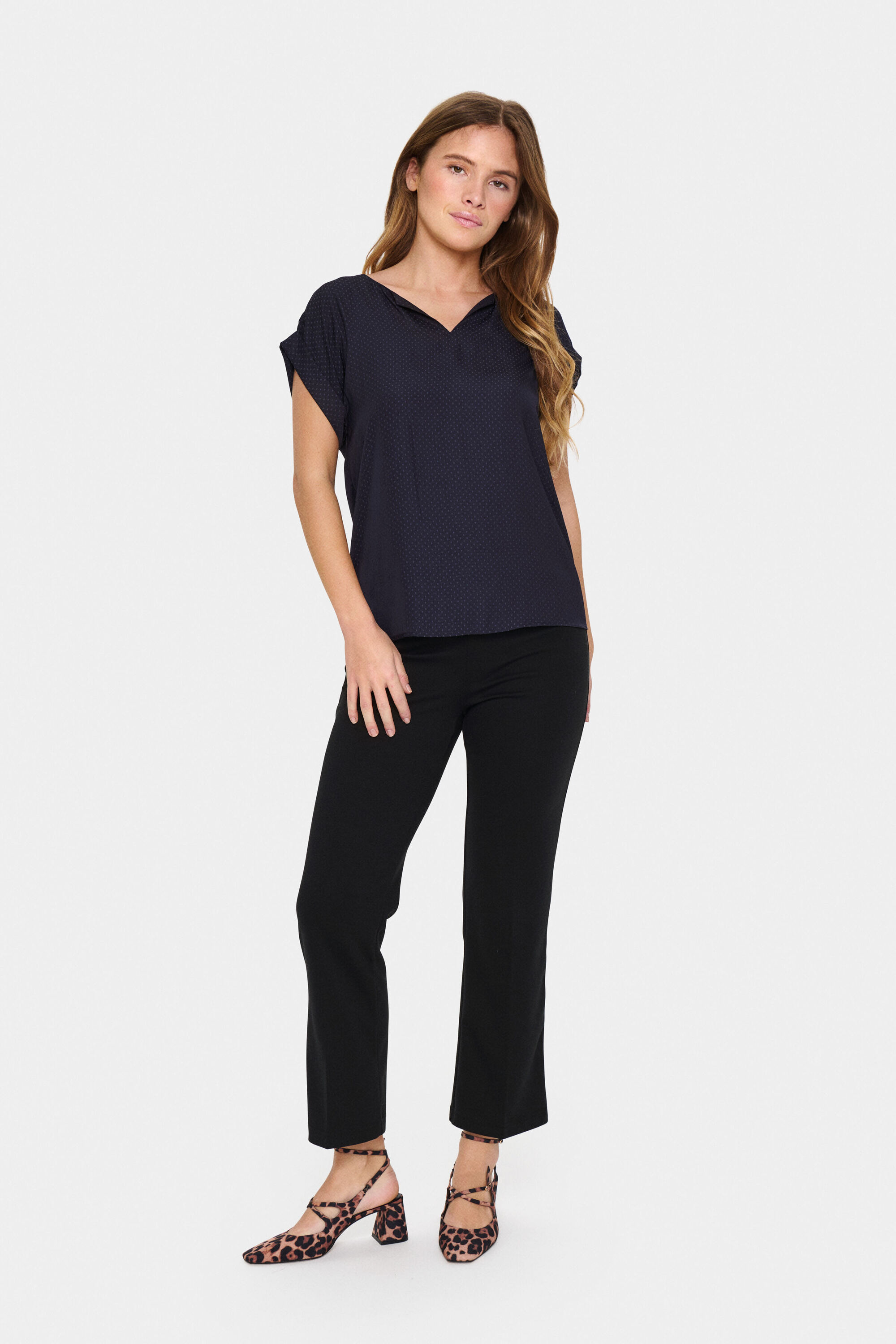 Bluse mit kurzen Ärmeln Reguläre Passform Nachthimmel dark blue Image