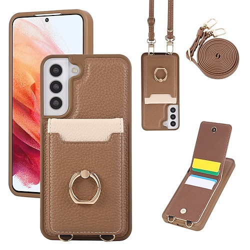 Handy Hülle Handyhüllen Für Samsung Galaxy S25 S24 S24 FE S23 Ultra Plus S22 Plus Ultra Brieftaschenhülle mit Trageriemen Ständer Kartenfach Retro 3D Zeichentrick TPU PU-Leder Image