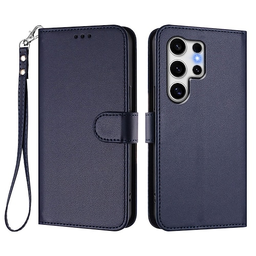 Handy Hülle Handyhüllen Für Samsung Galaxy S26 Ultra Plus S25 S25 Edge S24 S23 Ultra Plus S24 FE S22 Plus Ultra A16 A55 5G A35 5G Brieftaschenhülle Mit Ständer Magnetisch Vollschutz Retro TPU PU-Leder Image