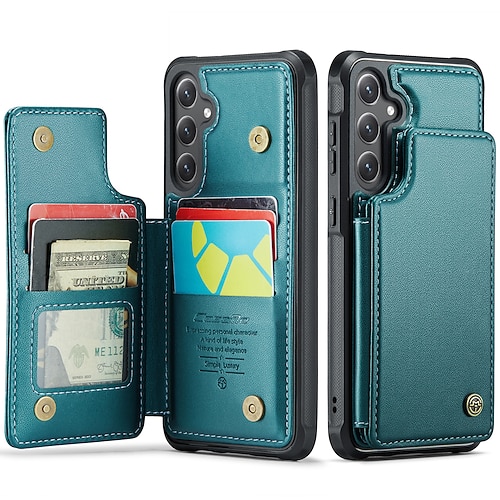 Handy Hülle Handyhüllen Für Samsung Galaxy S22 S21 Ultra Plus S20 A56 A36 A16 A15 Flip-Cover Ständer Stoßfest TPU PU-Leder Image