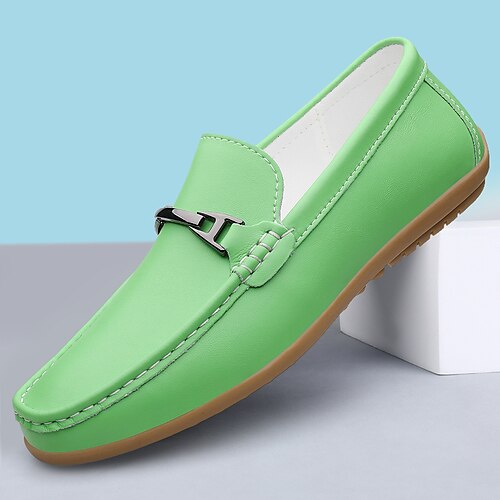 Rote Loafer aus Kunstleder für Herren, stilvolles Slip-On-Design mit bequemer, gepolsterter Innensohle, ideal für Business, Freizeit, Wochenenden und Reisen Image