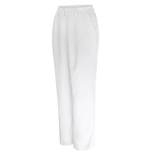 Damen Weites Bein Abgeschnittene Hose Streetwear Lässig Knöchellang Hohe Taille Einfarbig Tasche Atmungsaktivität Weich Mikroelastisch Urlaub Straße Alltagskleidung Blau Schwarz Weiß Braun Frühling Image