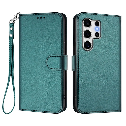 Handy Hülle Handyhüllen Für Samsung Galaxy S26 Ultra Plus S25 S25 Edge S24 S23 Ultra Plus S24 FE S22 Plus Ultra A16 A55 5G A35 5G Brieftaschenhülle Mit Ständer Magnetisch Vollschutz Retro TPU PU-Leder Image