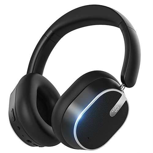 Hybrid-Kopfhörer mit aktiver Geräuschunterdrückung, kabellose Over-Ear-Bluetooth-Kopfhörer, faltbares kabelloses Headset, 60 Stunden Wiedergabezeit, hochauflösender Klang, tiefer Bass, Ohrmuscheln aus Image