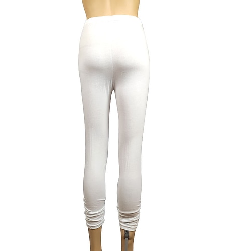 Damen Hosen Hose Leggings Gemütliche Leggings Streetwear Lässig Volle Länge Natürliche Taille Einfach Elastischer Bund Bequem Außenbereich Outdoor Athleisure Ferien Magenta Dunkelgrau Meerblau Wein Image