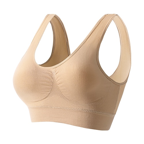 Damen Yoga-BH Pilates-BH Sport-BH BH-Top Push-Up Hosen nahtlos Antivibration Bürgellos Einfarbig Sport Sportkleidung Hellblau Dunkelviolett Fitnessstudio Zumba Laufen Image