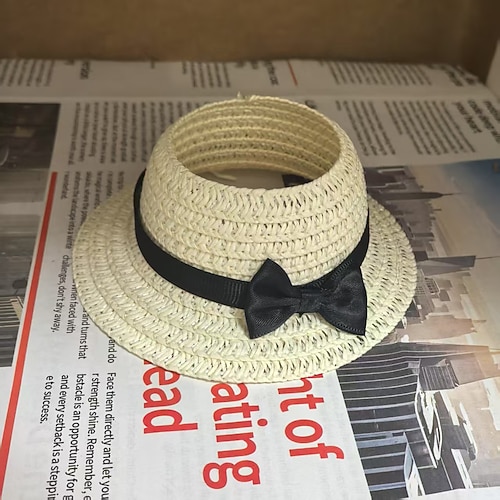 Mini Strohhüte für 17cm Vinyl Puppe Natürlicher Miniatur Strohhut Puppe DIY Bastel Puppe Haus Dekoration Zubehör Weihnachtsgeschenk