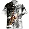 Saxophone chemise hawaïenne tropicale été impression 3D Instrument de musique chemisier à manches courtes chemises à boutons pour amoureux de la musique de rue