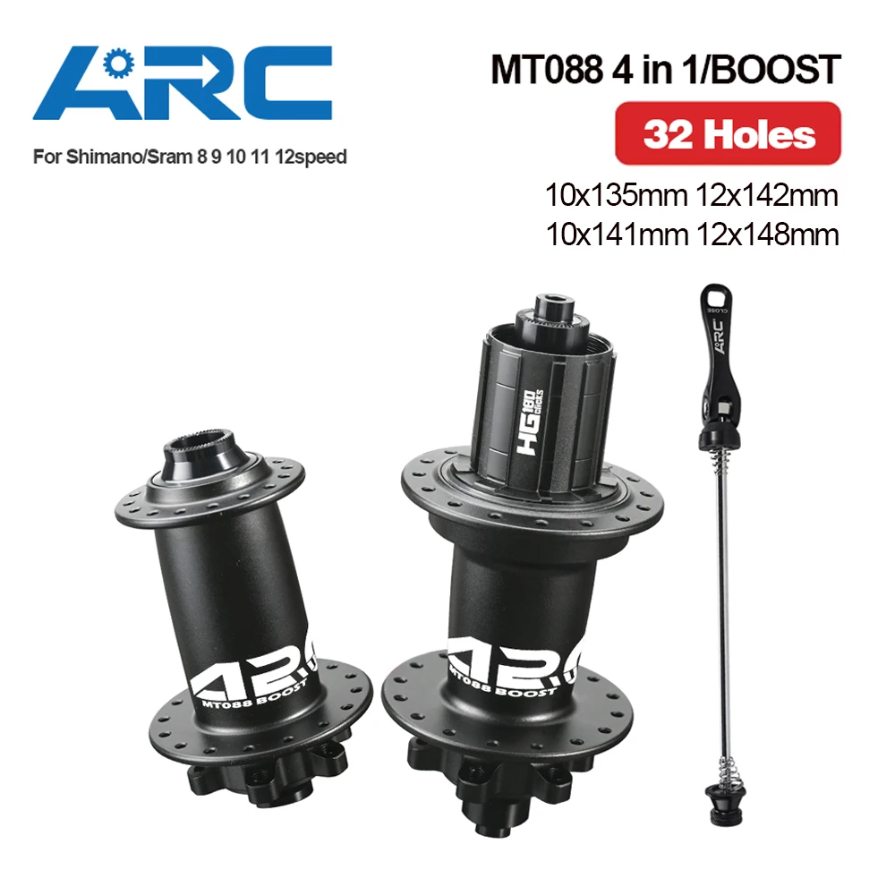 ARC MT088 BOOST 4 IN 1 Vorderradnaben MTB Mountainbike Naben 15x110 12x148 10x141 Scheibenbremse 180 Klicks Fahrradnabe 32 Löcher