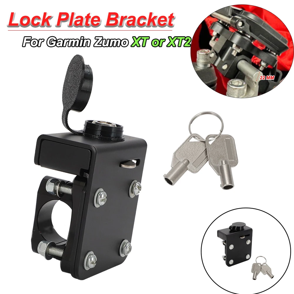 Verbesserte 22-mm-Lenkerhalterung, Navigation, Aluminium-Schlossplattenhalterung für Garmin Zumo XT oder XT2 GPS-Montage-Verriegelungsadapter Image