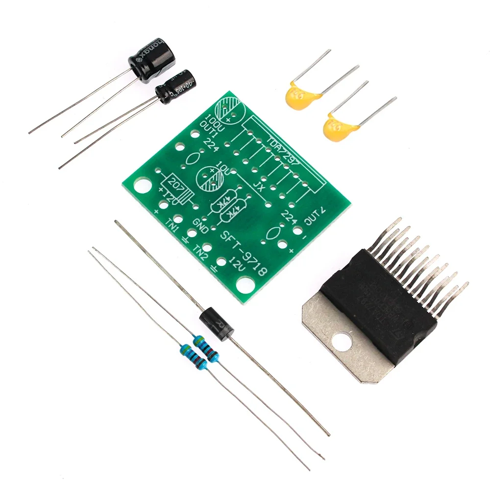 1set TDA7297 Power Amplifier Board Module DC12V 2.0 Dual Channel 15W+15W Power Electronic DIY Kit for Audio