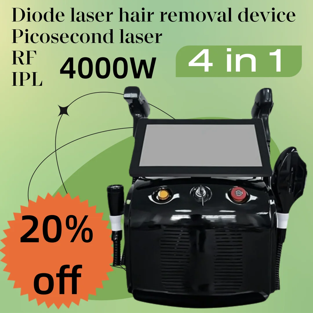 4000 W 4-in-1-Dioden-Sopran-Haarentfernung, Pikosekunden-Photon-Hautverjüngung, Heben und Straffung, Schönheitssalon, speziell für 4 Wellen Image