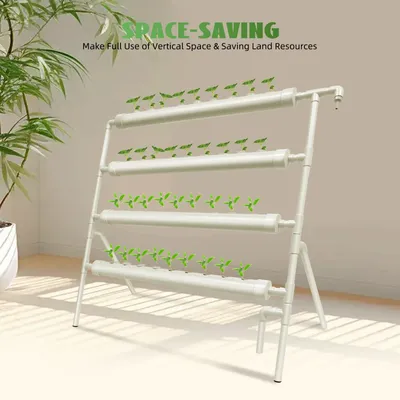 Hydro Ponic Grow Kit 36 Holes Garden Irrigation System PVC Pipe For Hydroponic Soil Loose Planting (Without Basin)
