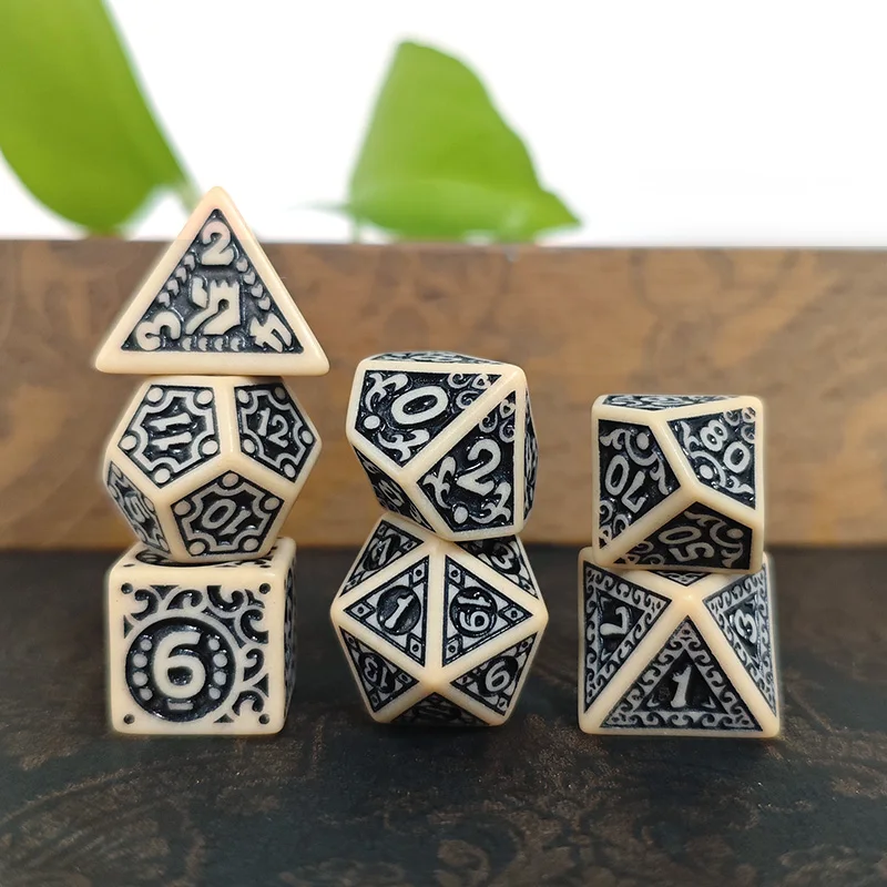 7 pièces jeu de dés polyédriques dés de jeu pour accessoires de jeu de société RPG D4 D6 D8 D10 D12 D20 pour accessoires de jeu de société RPG