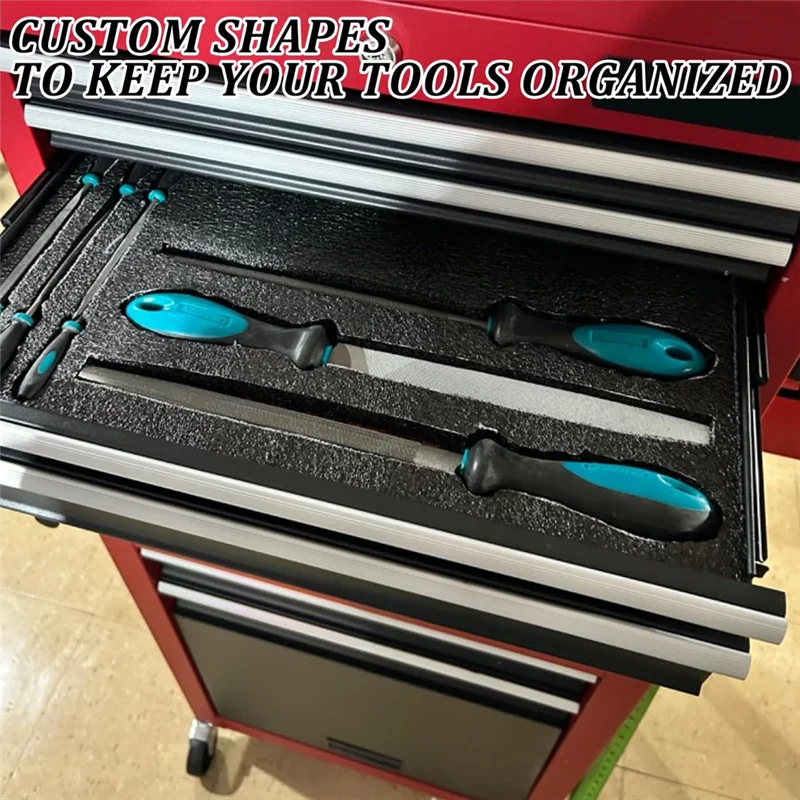 A76X-6Pcs boîte à outils mousse, Inserts en mousse pour étuis, doublure de boîte à outils feuilles de mousse à outils en polyéthylène, organisateur et ombre d'outils de stockage
