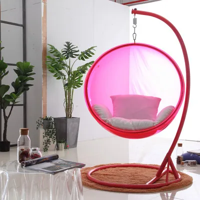 Transparenter Blasenstuhl, Schaukel-Hängesessel, Glas-Hängekorb, Zuhause, Innenbereich, Schlafzimmer, Balkon, Wiege, Hemisphäre, Raumstuhl Image