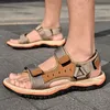 2023 Sommer Herren Sandalen Strand Leder Sandalen für Männer Gladiator Sandalen Outdoor Sport Männliche Sommer Schuhe Plus Größe 38-47