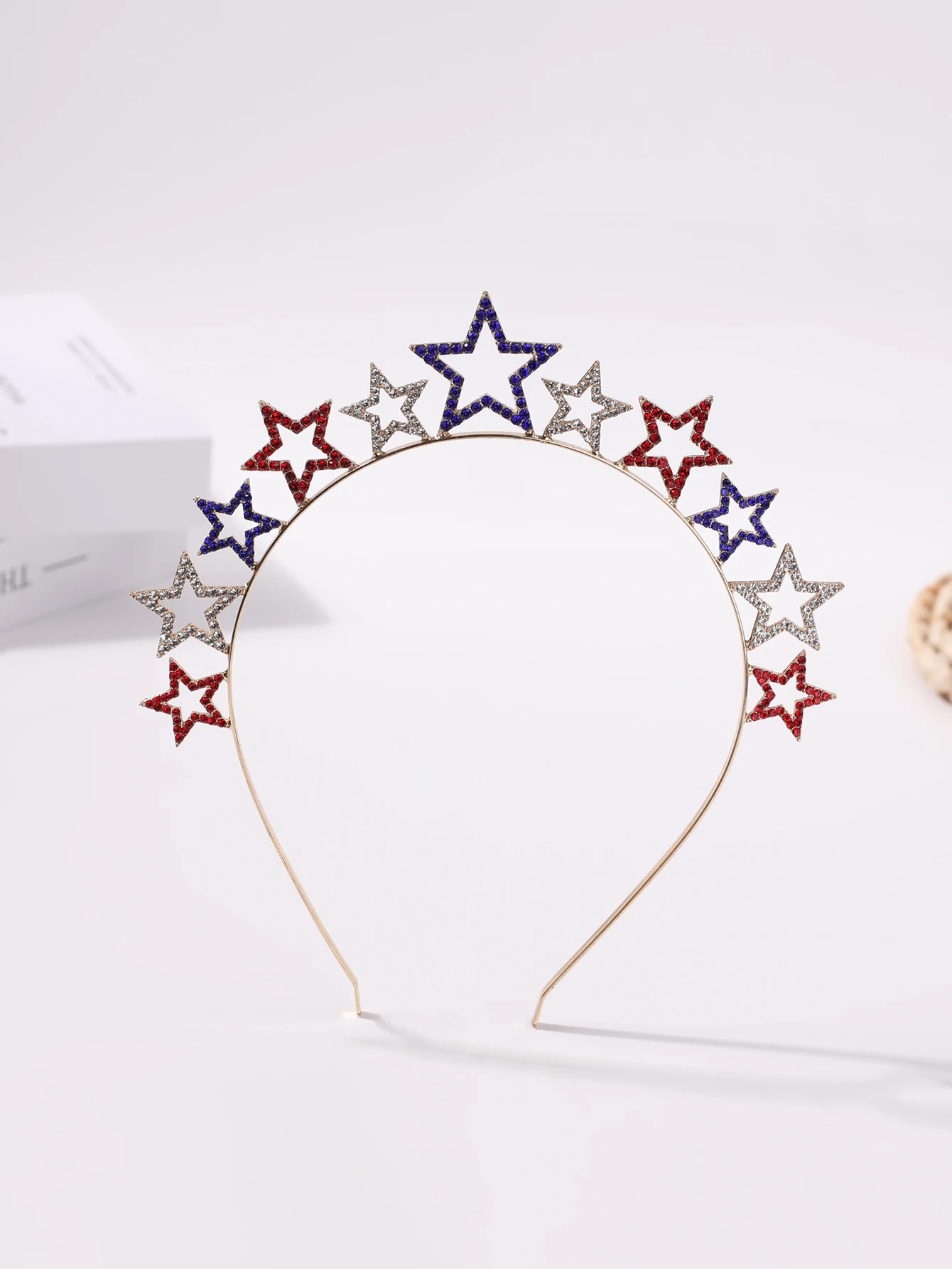 Europäische und amerikanische Partys Zink legierung Strass Stern Haarband Diamant fünfzackigen Stern Festival, um Haarschmuck zu feiern Image