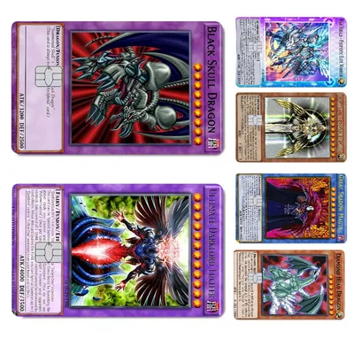 Amine Yu Gi Oh Karte Anmie Aufkleber Film Haut Abdeckung für Kreditkarte Debit Bankkarte vorne Image