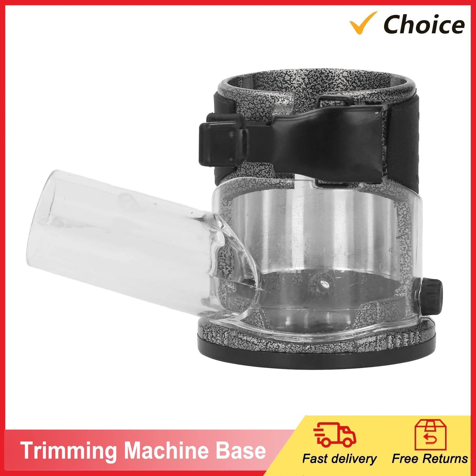 Trimmmaschinenbasis, verstellbare Tauchfräserbasis aus Aluminiumlegierung mit Staubsammelabdeckung, Staubschutz für Trimmmaschinen Image