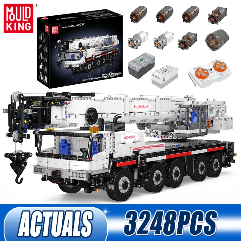 MOULD KING 17075 Technologie Engineering LTM1110 LKW Fernbedienung Mobiler Kran Bausteine Spielzeug für Erwachsene Image