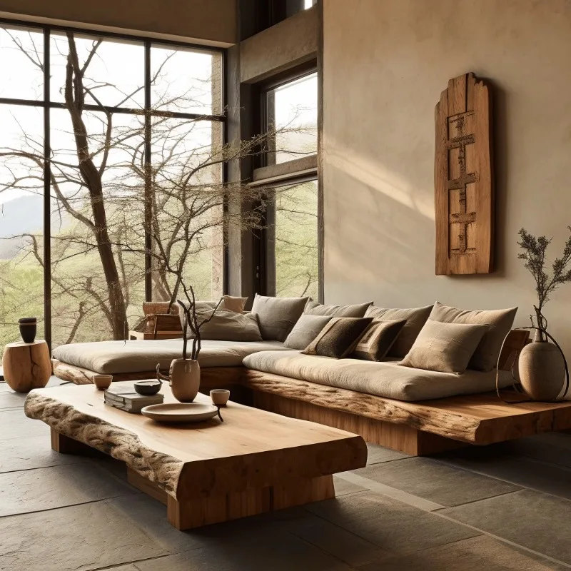 Stil Massivholz Sofa alte Holzmöbel Wohnzimmer Sofa Atmosphäre Image