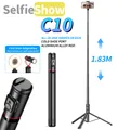 C10 Selfie Stick Lega di alluminio da 72 pollici con supporto per telefono portatile remoto Bluetooth senza fili Treppiede per cellulare iOS Android