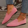 Plus Größe 36-43 Schuhe für Frauen spitzen Zehen flach einfarbig gestrickt Slip auf lässigen