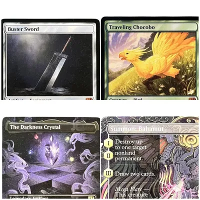 FIN (Vivi Spacer/Buster Sword/Y'shtola Rhul) Holo Magical Proxy Cards Quality Proxy Gathering Board Playing Game Trading Cards Image